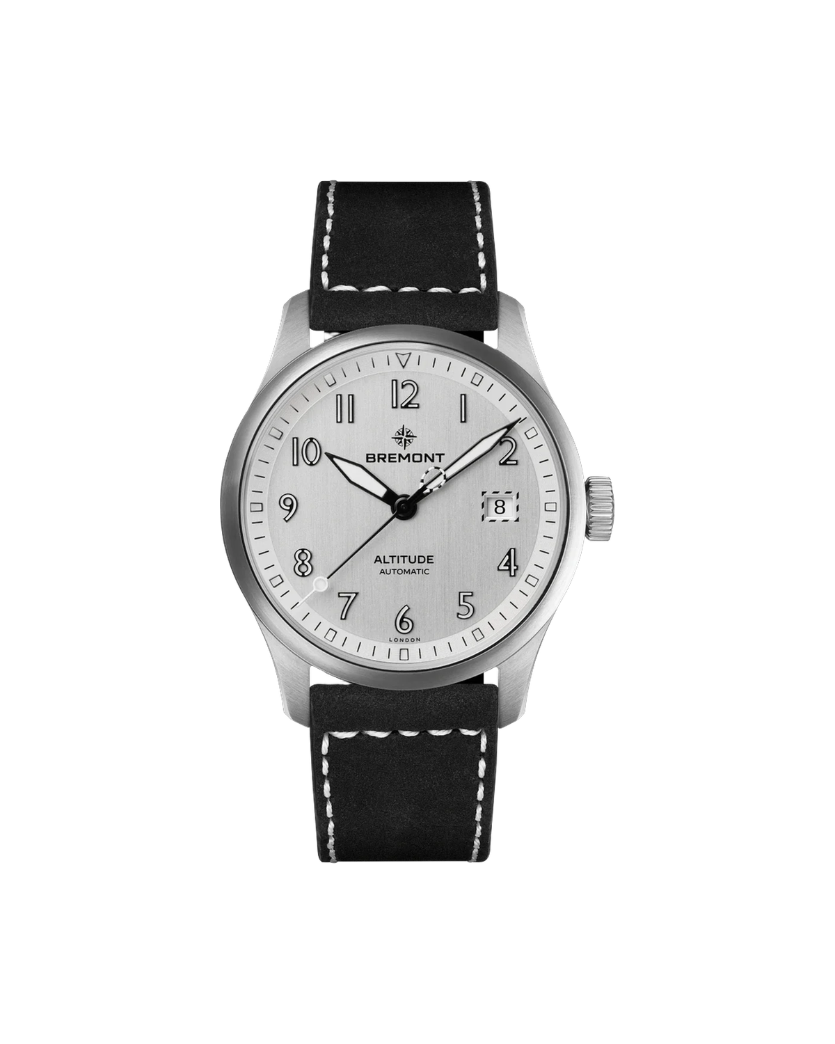 Altitude 39 Date, Silver Dial, Leather Strap