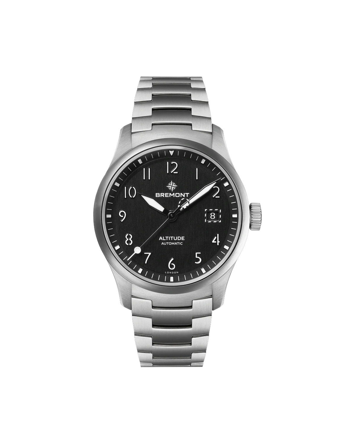 Altitude 39 Date, Black Dial, Steel Bracelet