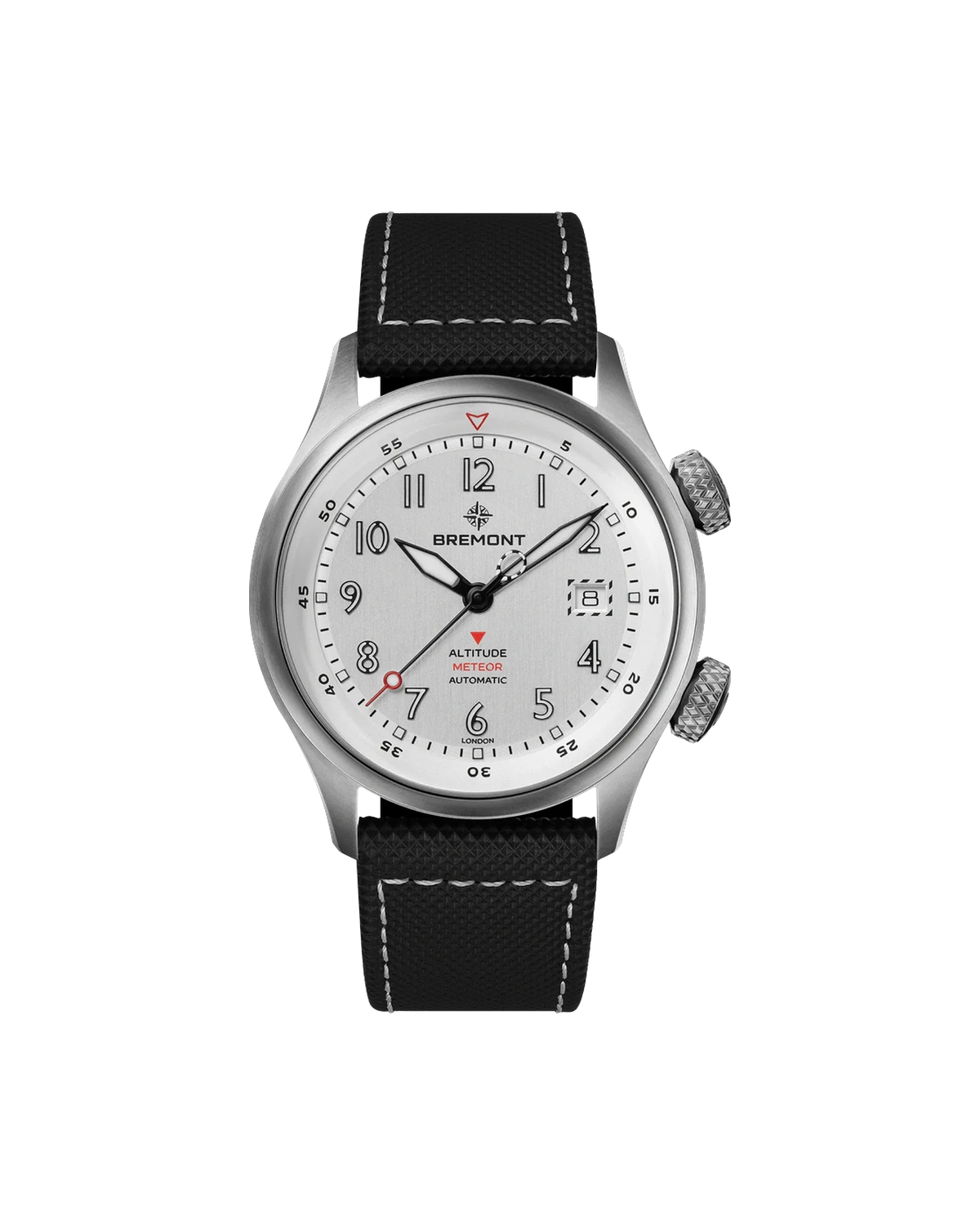 Altitude MB Meteor, Silver Dial, Black Leather Strap