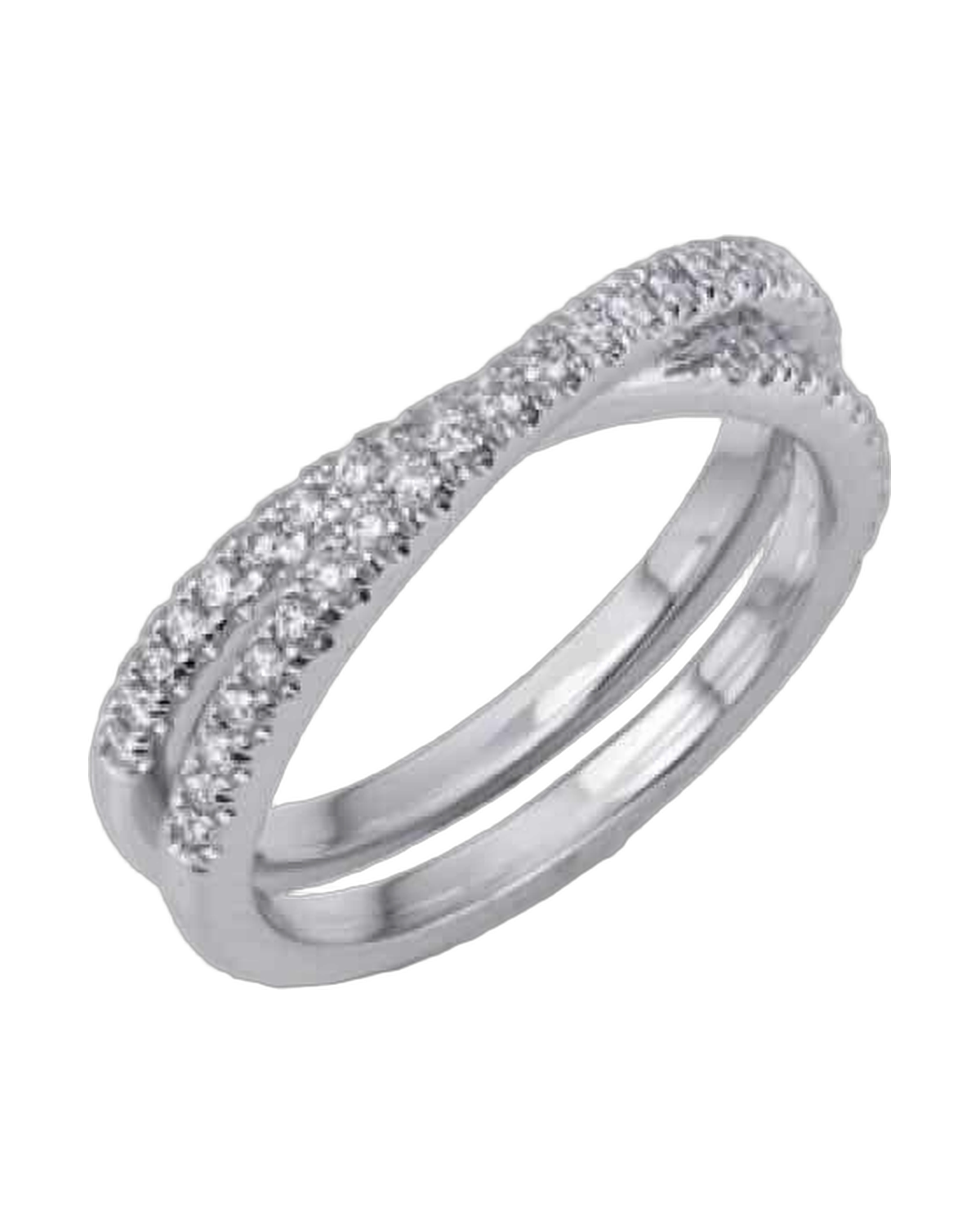 Crossover Diamond Wedding Band