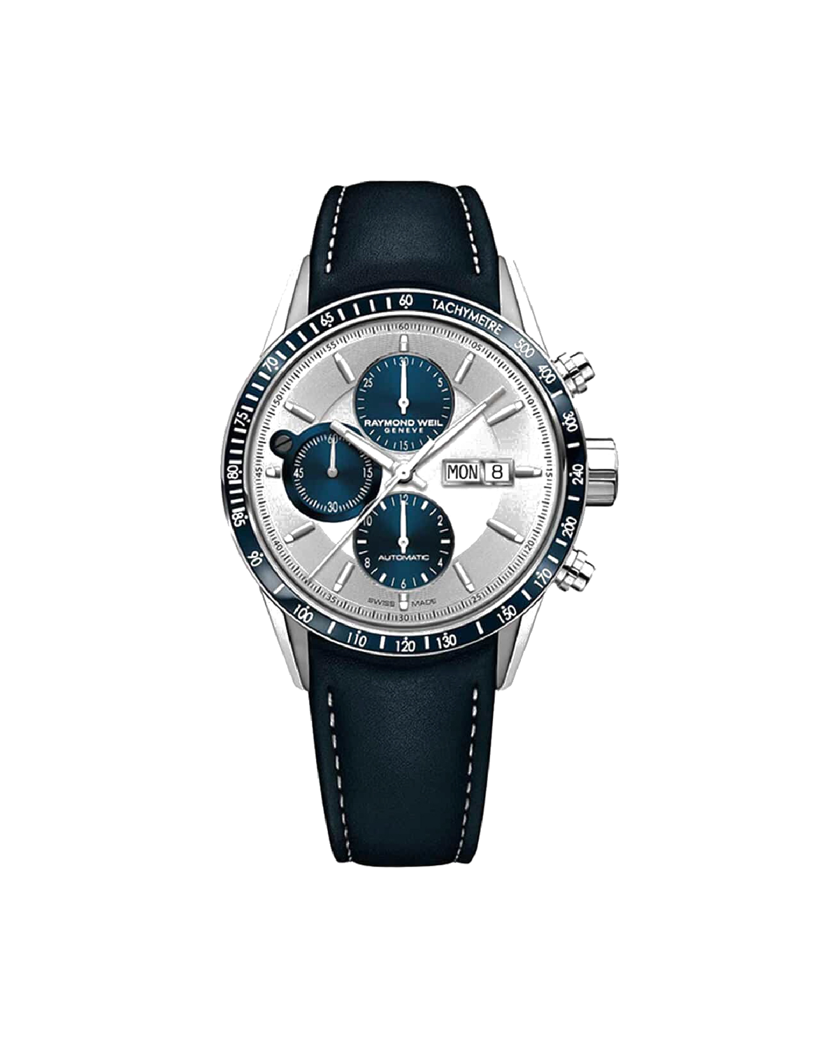 Freelancer Men’s Automatic Chronograph Steel Tachymeter Watch, Blue Subdials