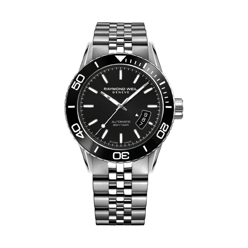 Freelancer Men’s Automatic Black Steel Diver Watch