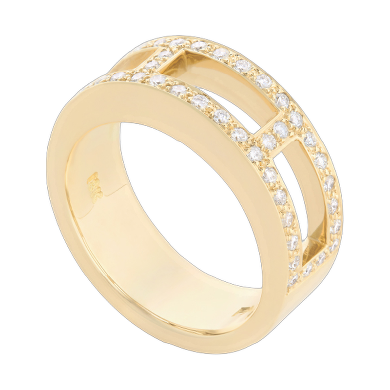 Gold and Diamond Piazza Ring