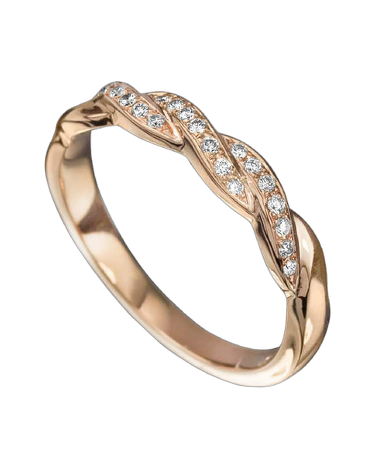 Intertwined Rose Gold Diamond Ring