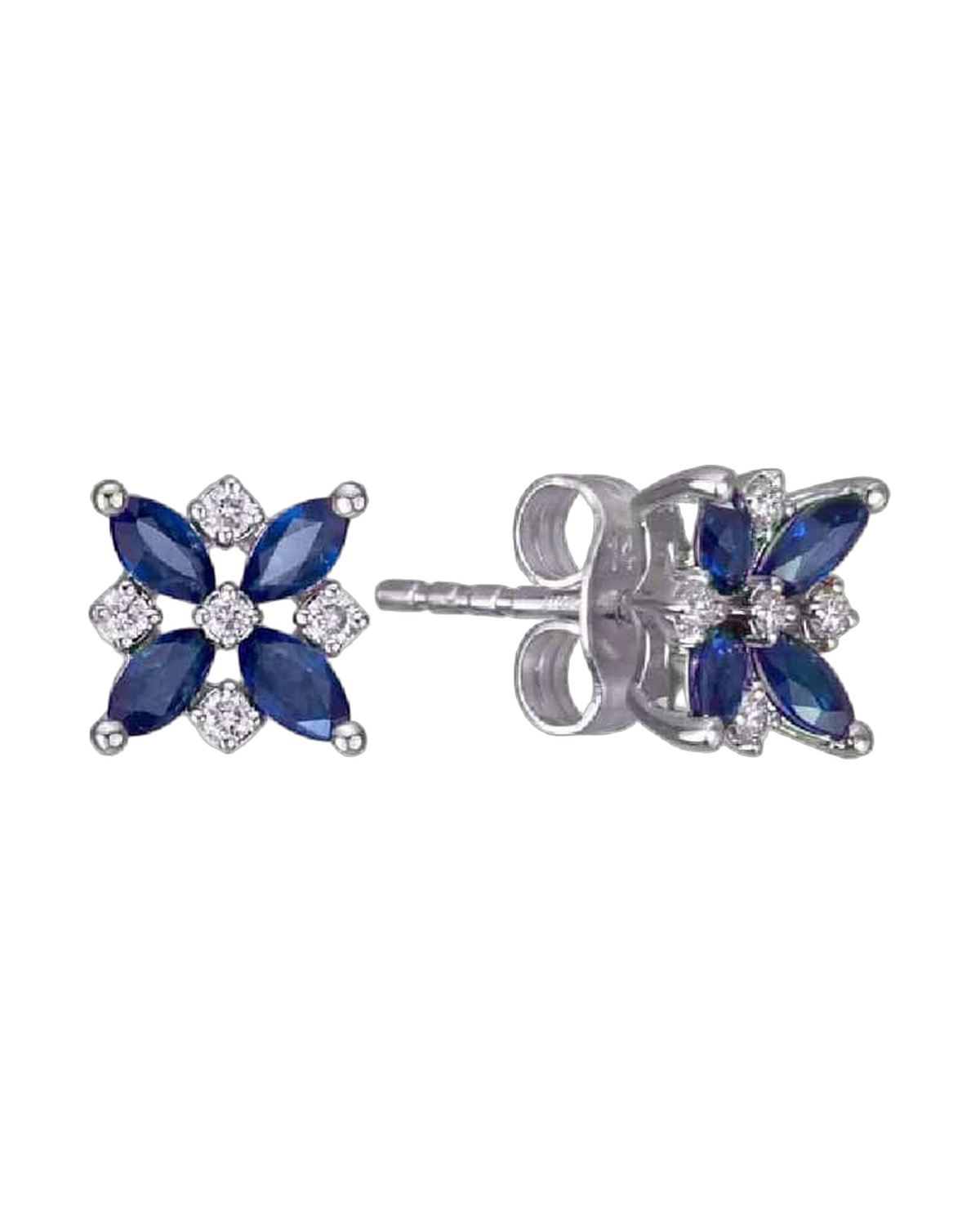 Sapphire Flower Earrings