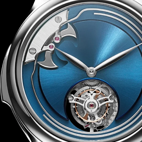 H. Moser & Cie. Endeavour Concept Minute Repeater Tourbillon, titanium with blue dial