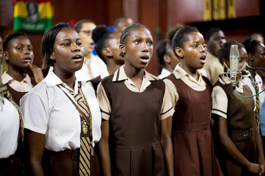 Students singing together