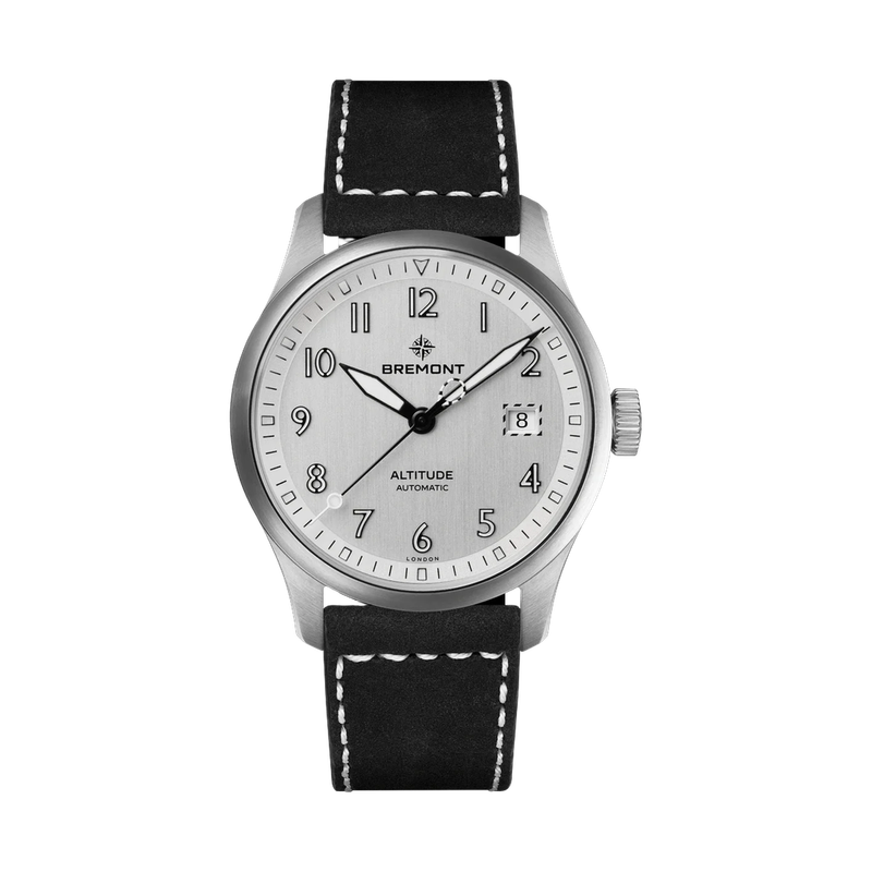 Altitude 39 Date, Silver Dial, Leather Strap