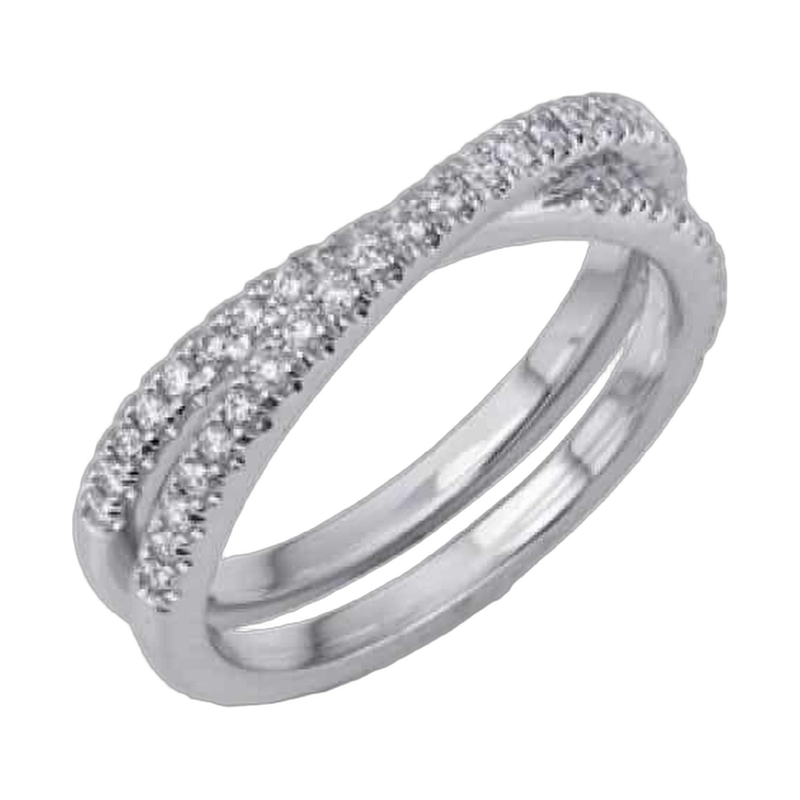Crossover Diamond Wedding Band