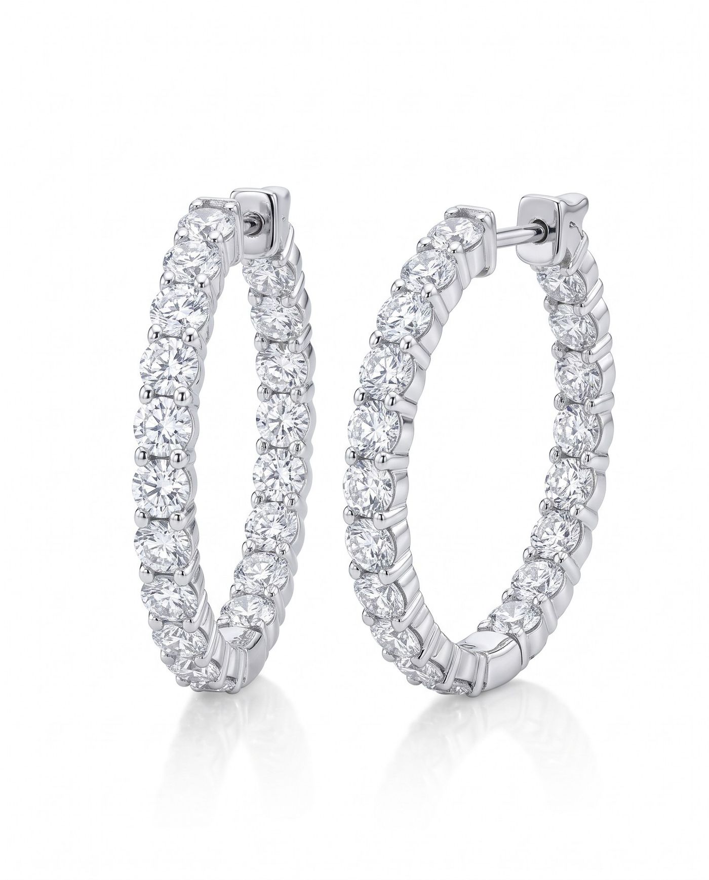 Inlaid Diamond Hoops