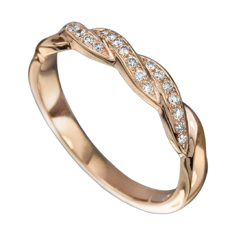 Intertwined Rose Gold Diamond Ring