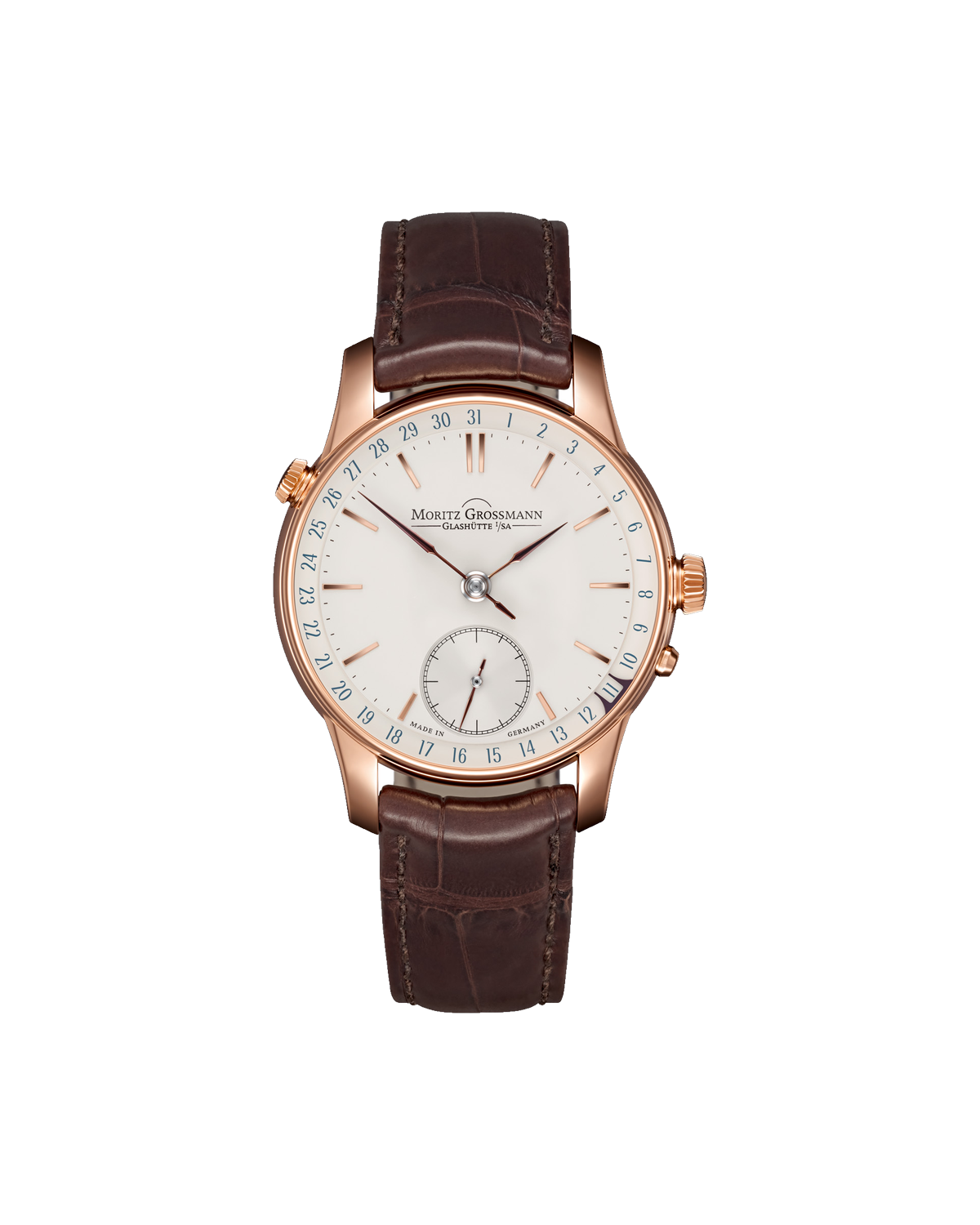 Moritz Grossmann Date, Rose Gold — on a clear background