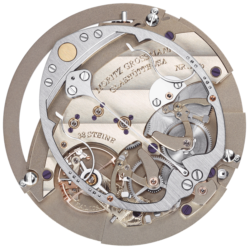 Moritz Grossmann Hamatic Vintage Logo, White Gold — movement