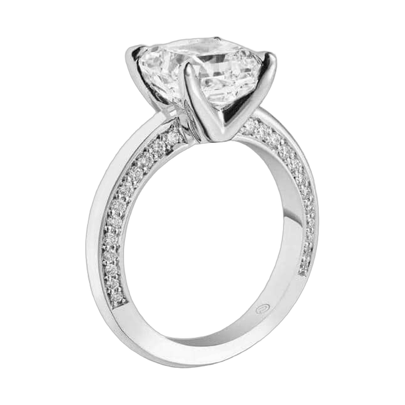 Princess-cut Pavé Band Engagement Ring