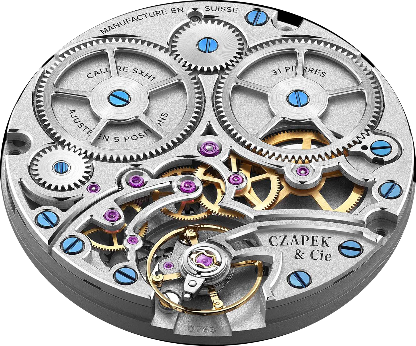 Quai des Bergues Sapphire Blue L — movement
