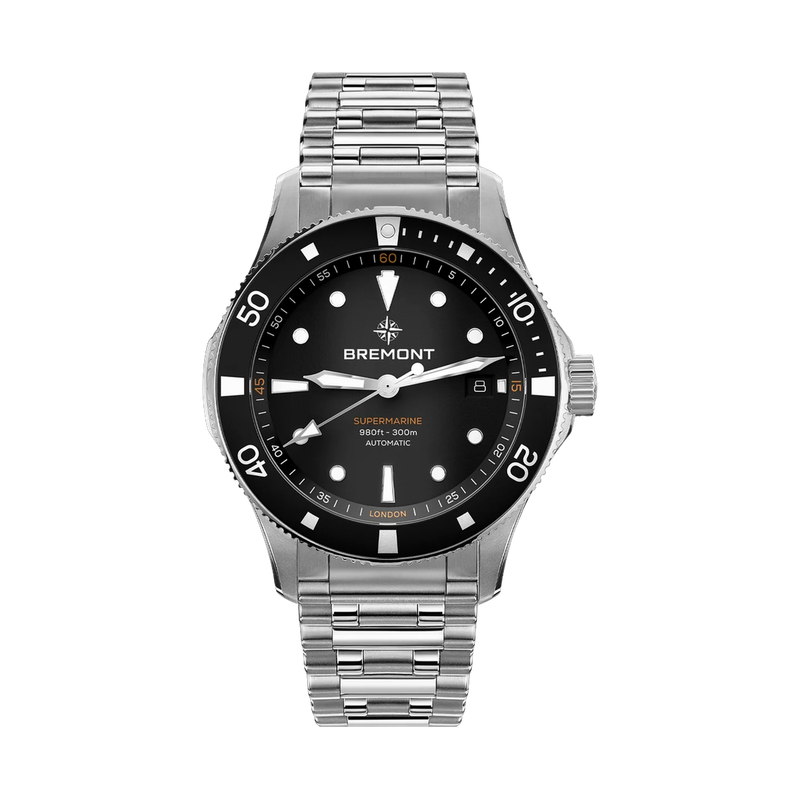 Supermarine 300m Date, Black Dial, Bracelet