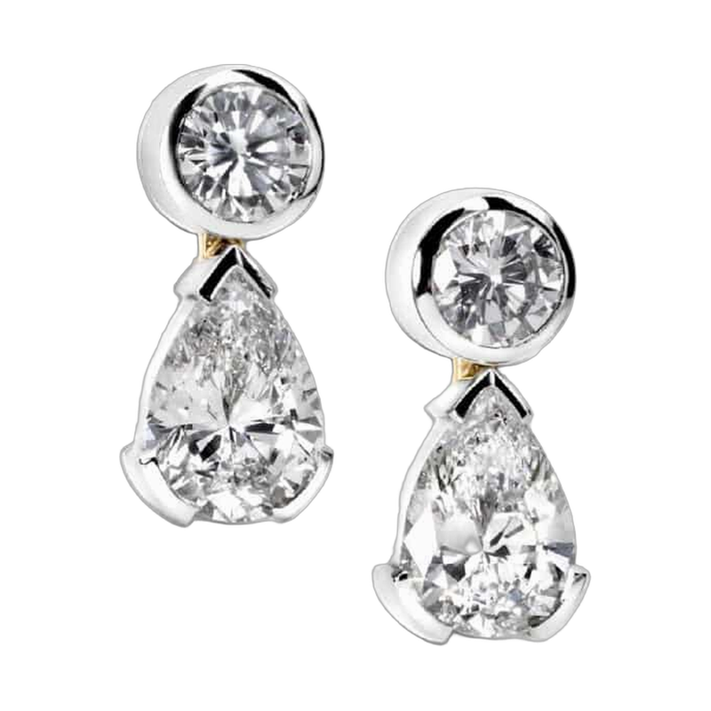 Tear-drop Diamond Earrings