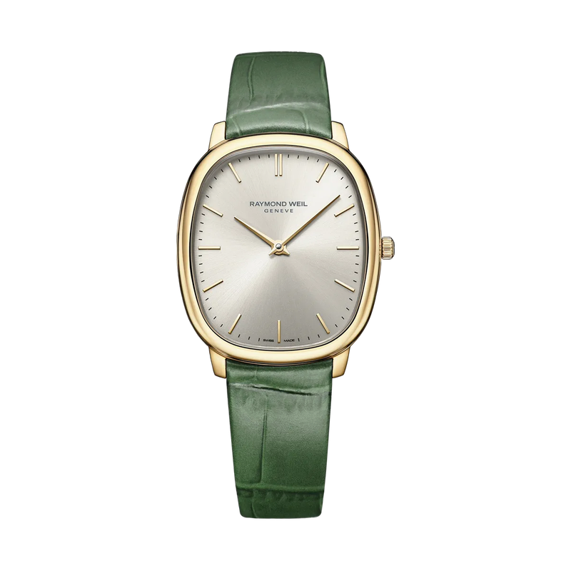 Toccata Heritage Sunrayed Silver Dial Green Strap