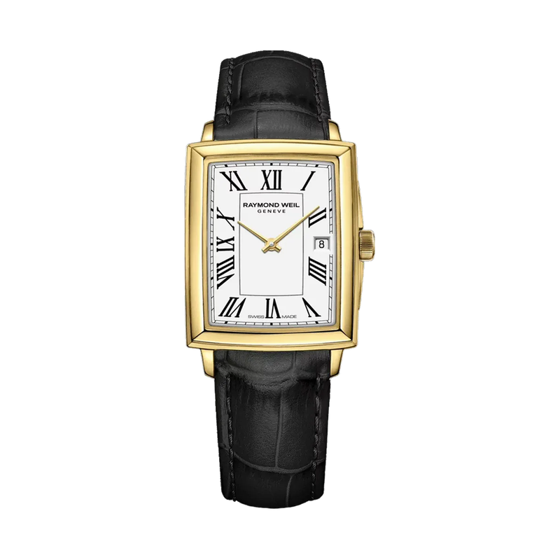 Toccata Square White Dial Leather Strap