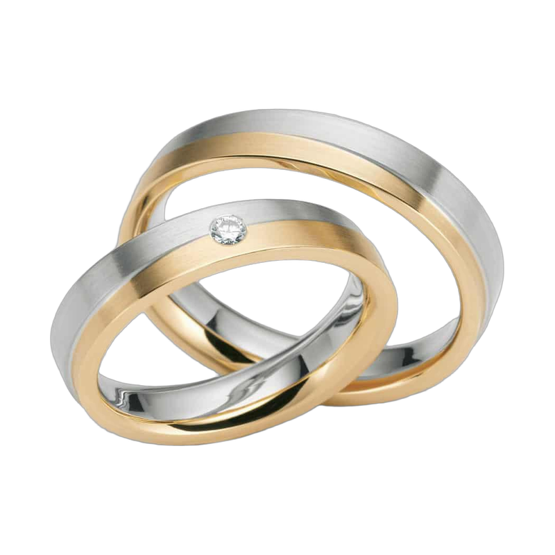 Two tone Gold Wedding Bands