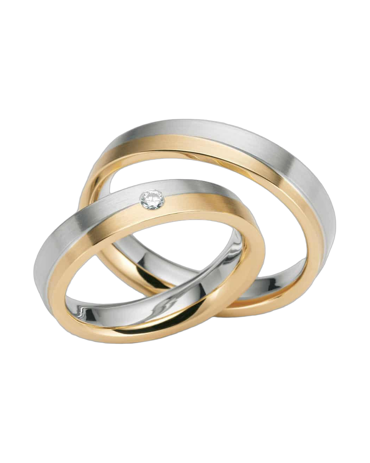 Two tone Gold Wedding Bands