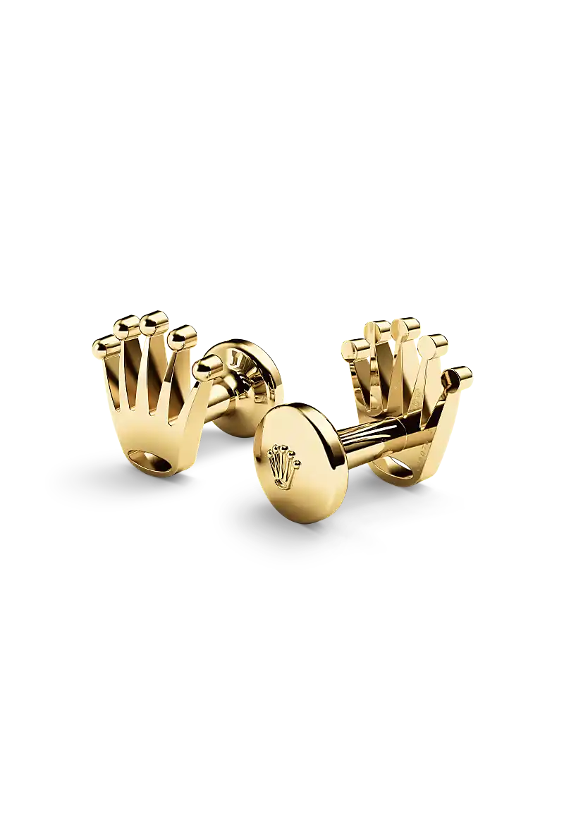 Rolex ‘Crown’ cufflinks in Yellow gold, a1018 at Palladio Jewellers
