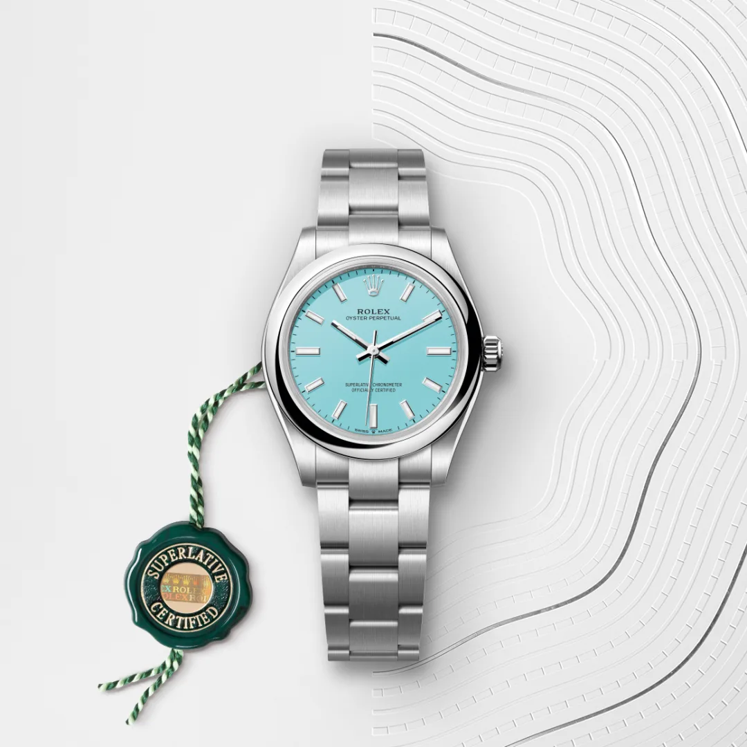 Rolex Oyster Perpetual in Oystersteel, M277200-0007 – Featuring With Seal View – Palladio Jewellers Gallery Image - Thumbnail