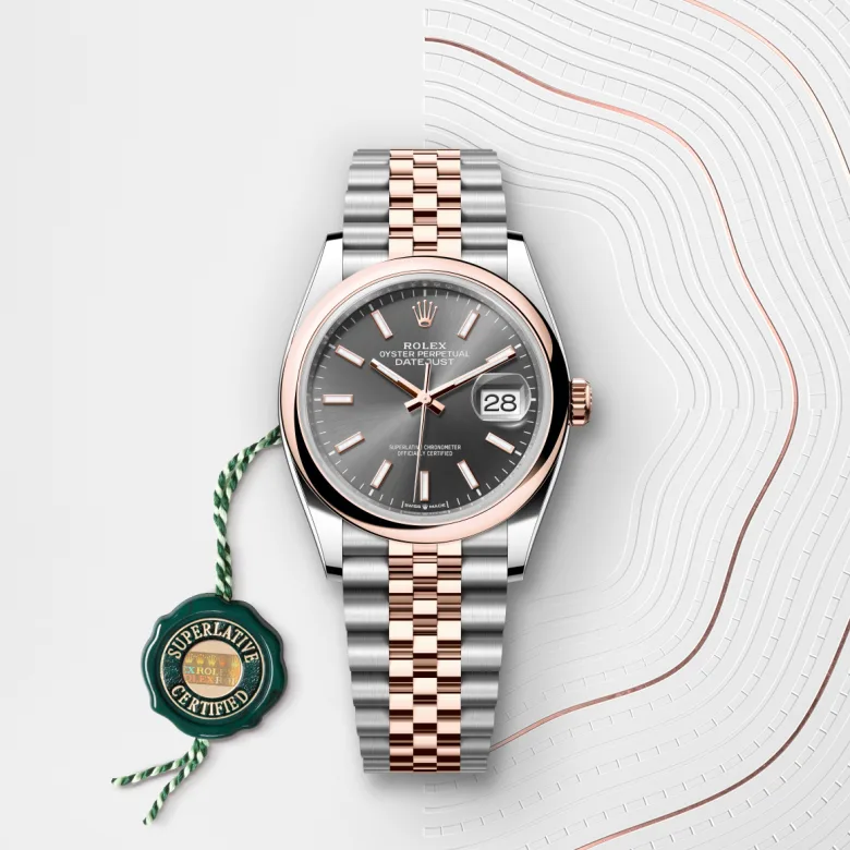 Rolex Datejust in Everose Rolesor - combination of Oystersteel and Everose gold, M126201-0013 – Featuring With Seal View – Palladio Jewellers Mobile Slider