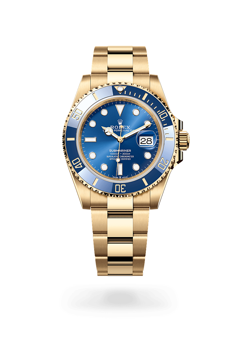 Rolex Submariner-Date 18-ct-yellow-gold (M126618LB-0002) upright at Palladio Jewellers in Vancouver