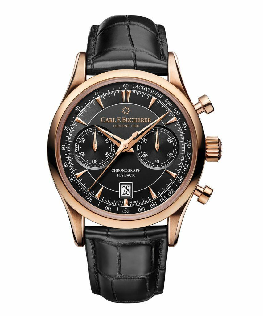 Carl F. Bucherer Manero Flyback 18k rose gold Watch with Alligator Strap