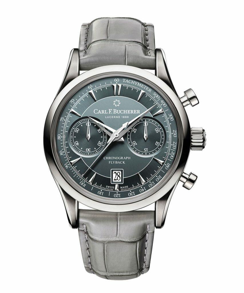 Carl F. Bucherer Manero Flyback Stainless Steel Watch With Alligator Strap