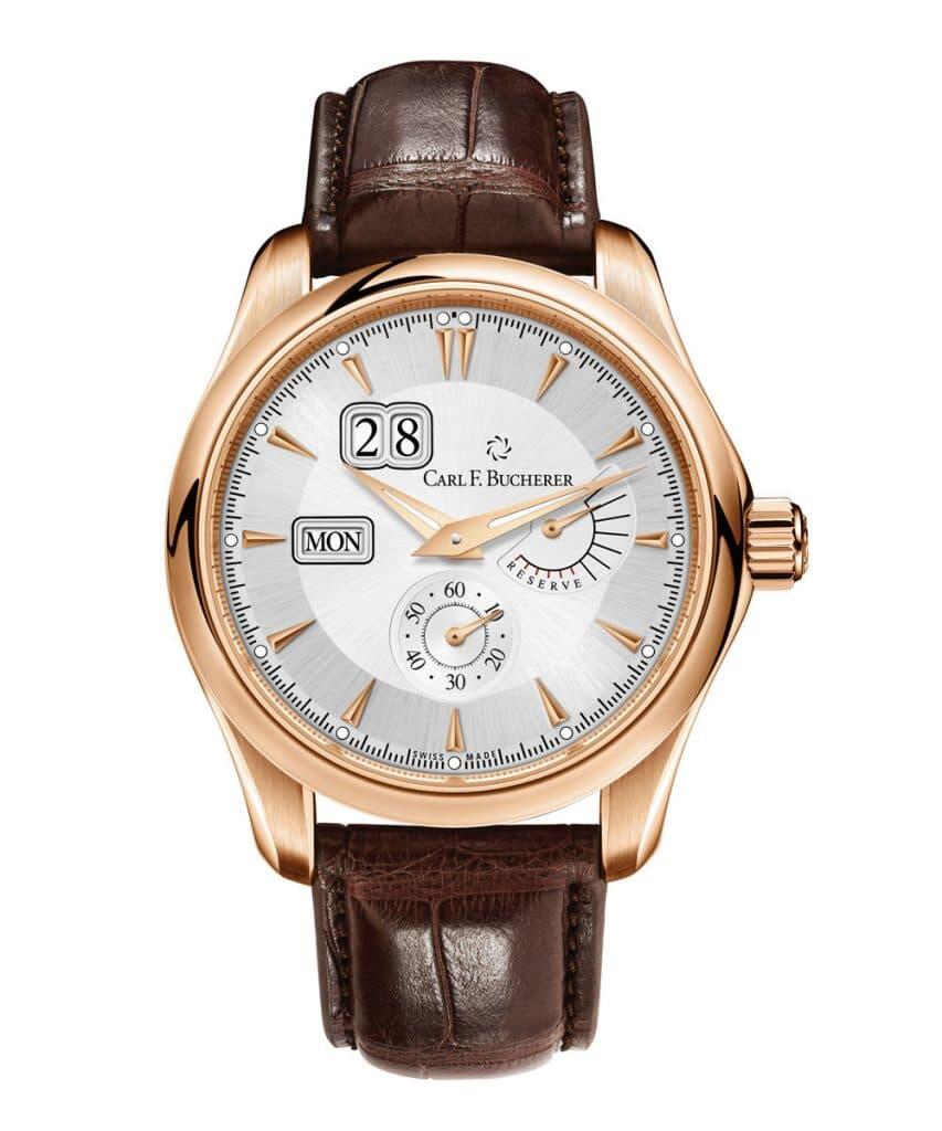 Carl F. Bucherer Manero PowerReserve 18k Rose Gold Watch With Alligator Strap