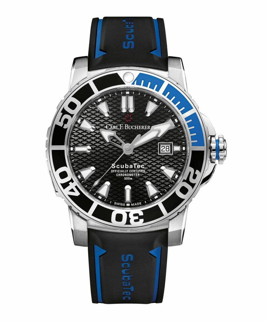 Carl F. Bucherer Patravi ScubaTec Stainless Steel/ceramic bezel Watch With Rubber Strap