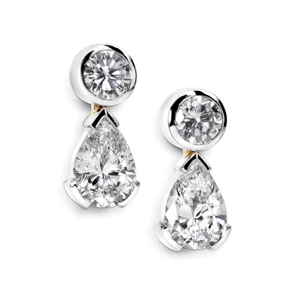 Diamond Teardrop Dangle Earrings