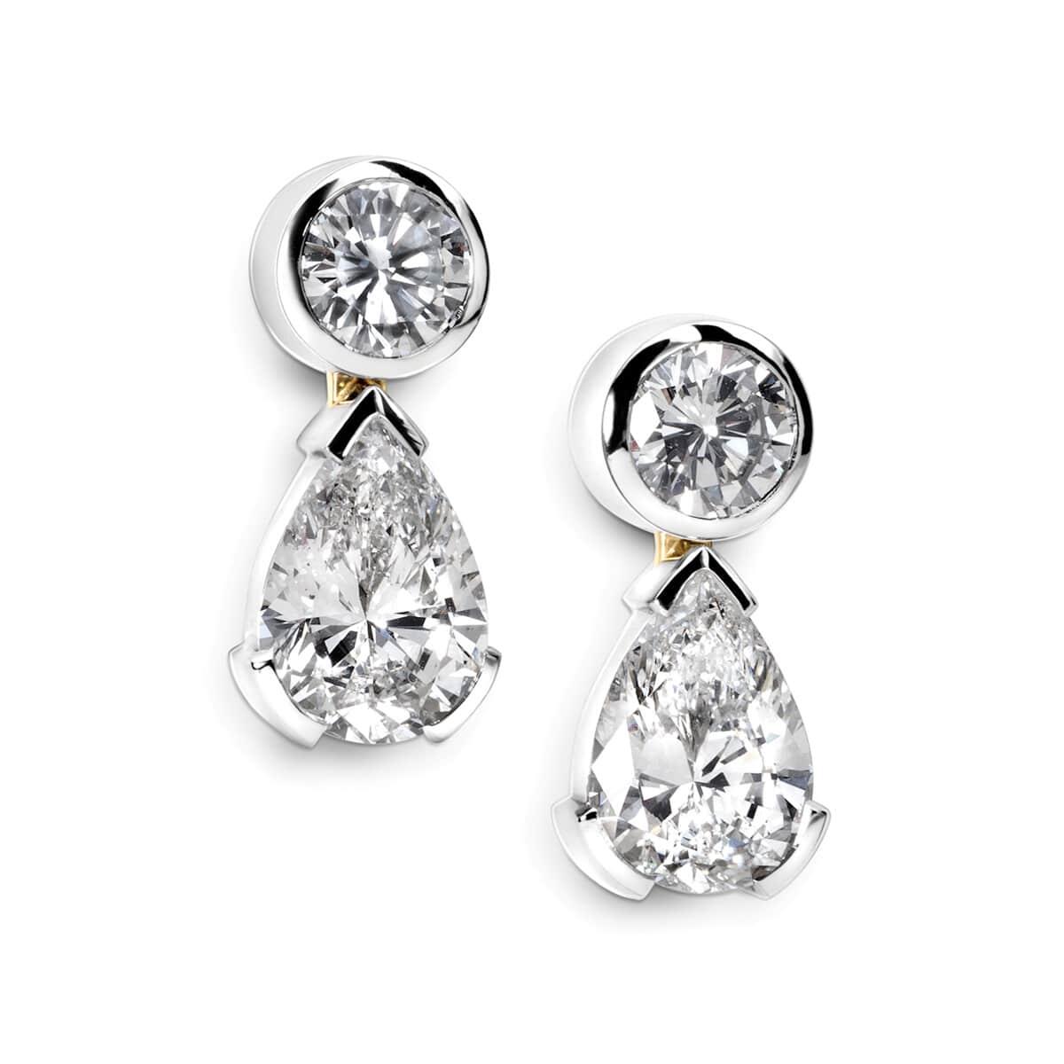 Diamond Teardrop Dangle Earrings