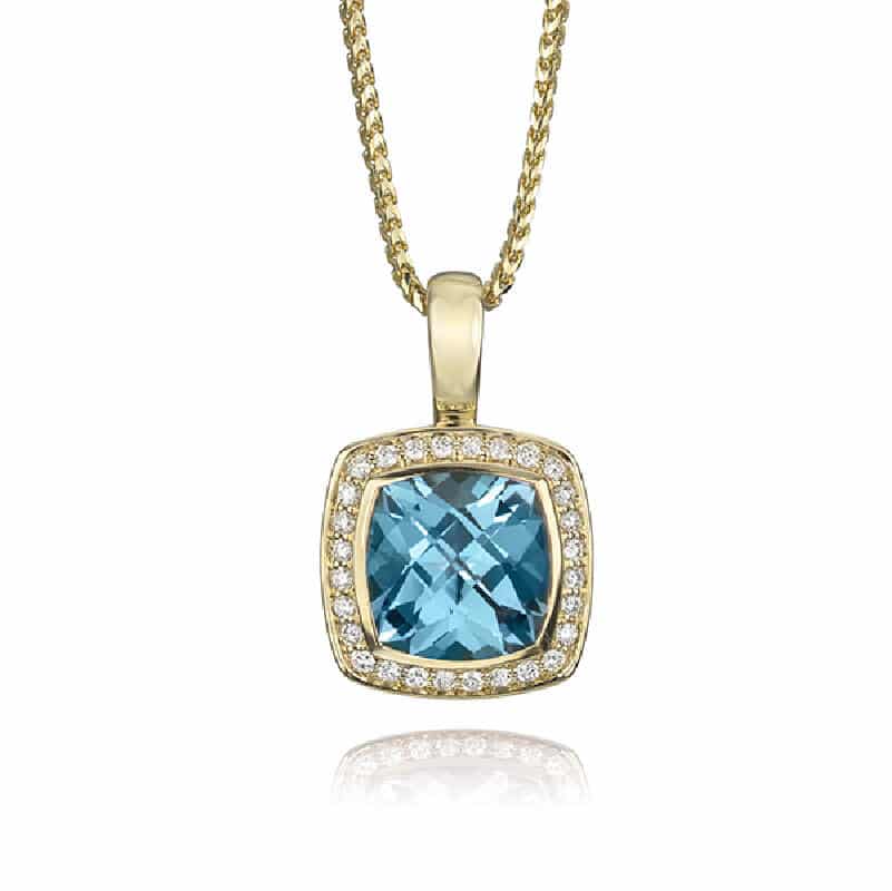 Blue diamond pendant necklace