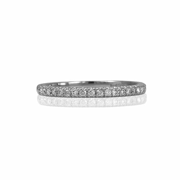 White Diamond Band Engagement Ring