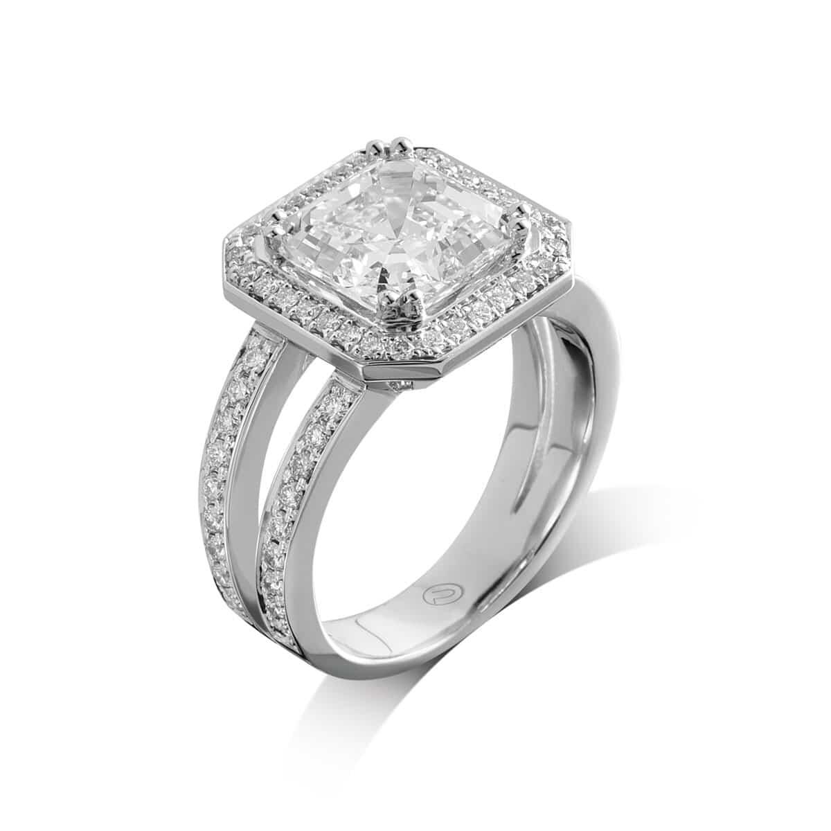 Square Cushion Diamond Engagement Ring