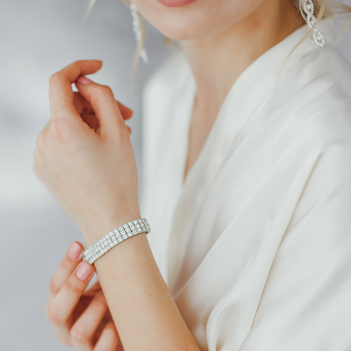 Woman wears a bracelet on wrist at Palladio in Vancouver