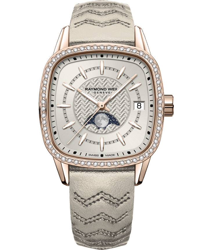 Raymond Weil Freelancer Ladies Automatic Moon Phase Cream Dial - Palladio Jewellers