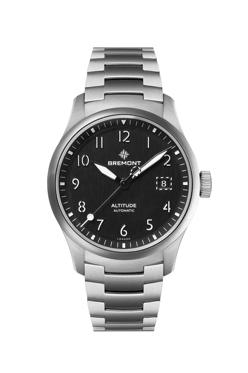 Bremont Altitude 39 Date, Black Dial, Steel Bracelet at Palladio Jewellers