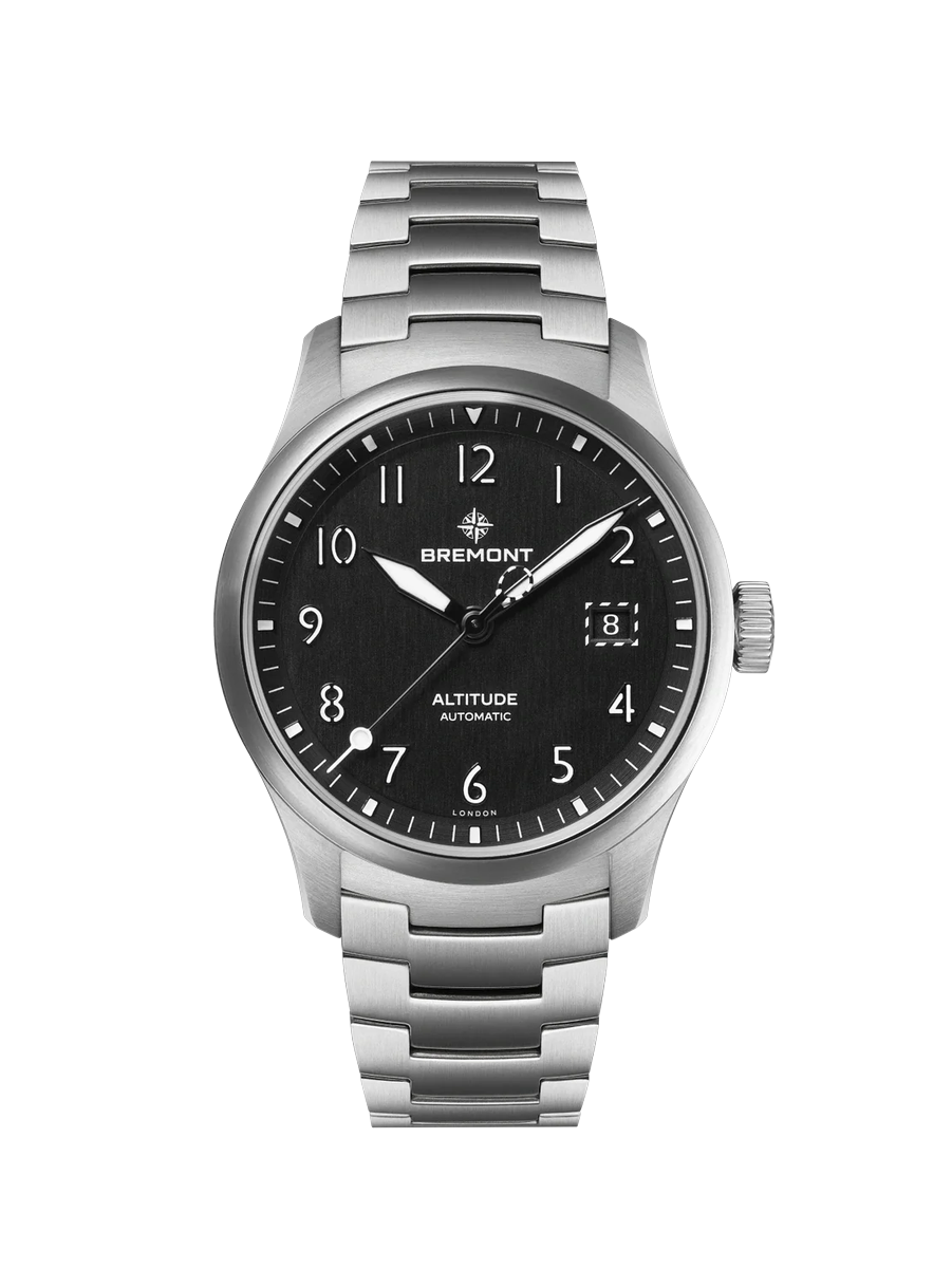 Bremont Altitude 39 Date, Black Dial, Steel Bracelet at Palladio Jewellers