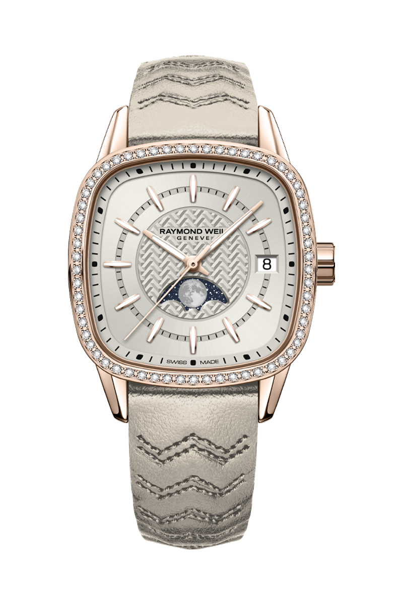 Raymond Weil Freelancer Ladies Automatic Moon Phase Cream Dial - Palladio Jewellers