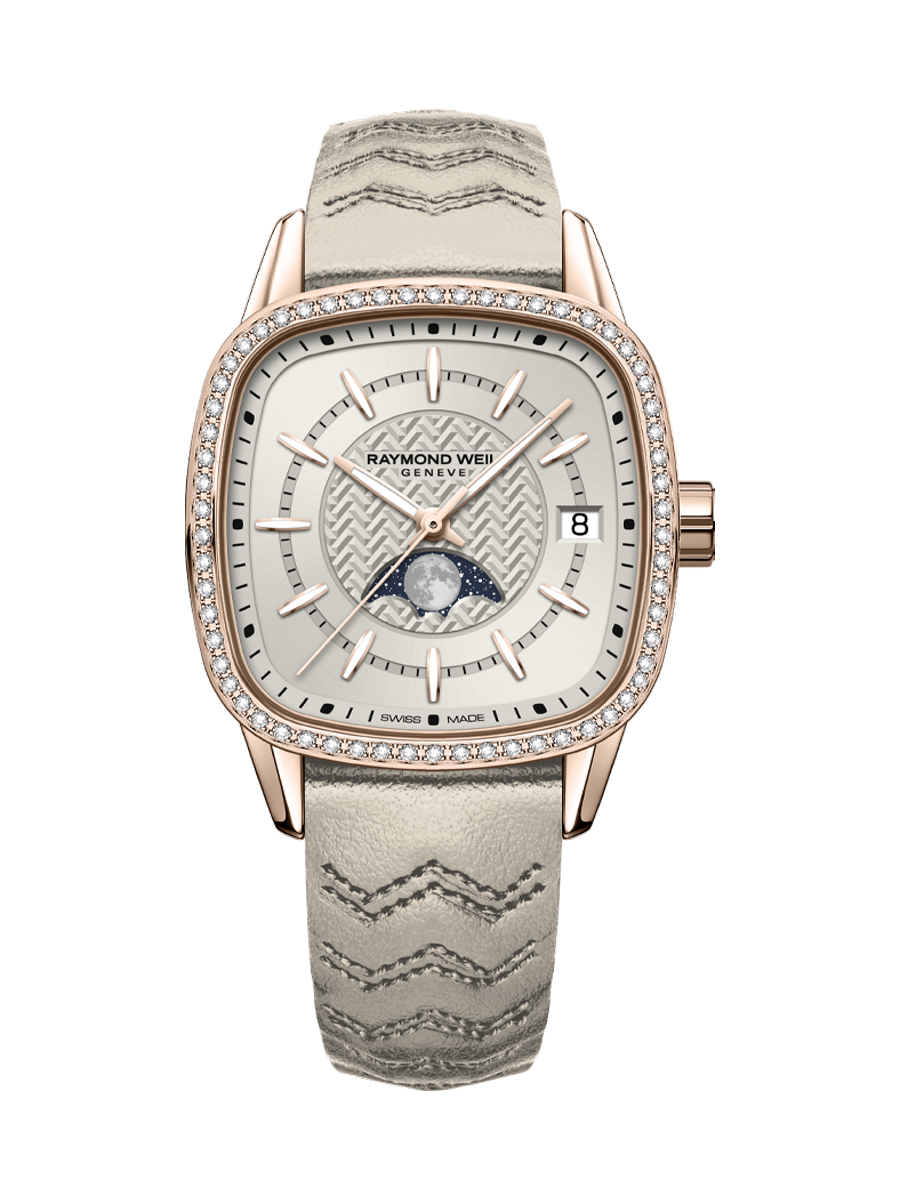 Raymond Weil Freelancer Ladies Automatic Moon Phase Cream Dial - Palladio Jewellers