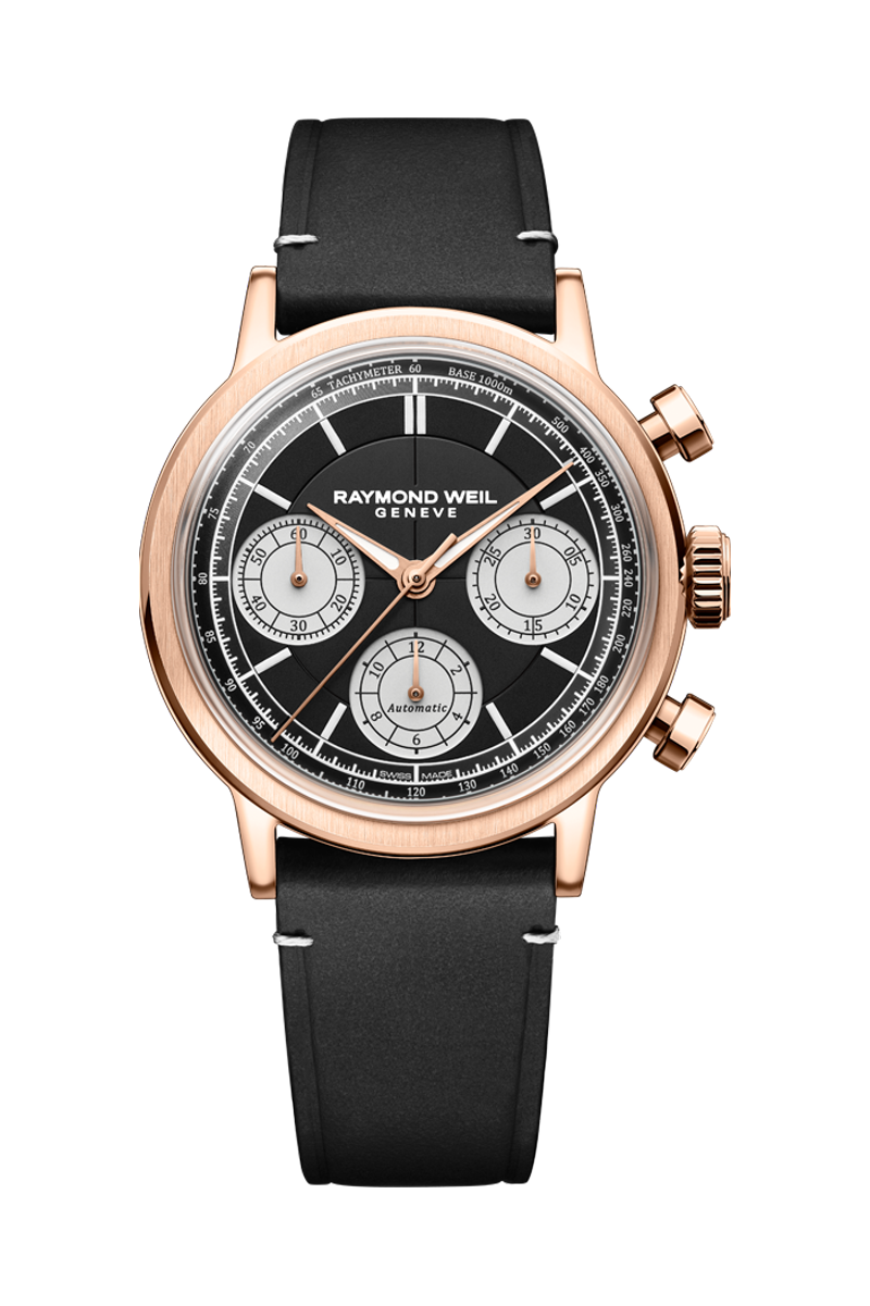 Raymond Weil Millesime Automatic Tri‑Compax Chronograph Black - Palladio Jewellers