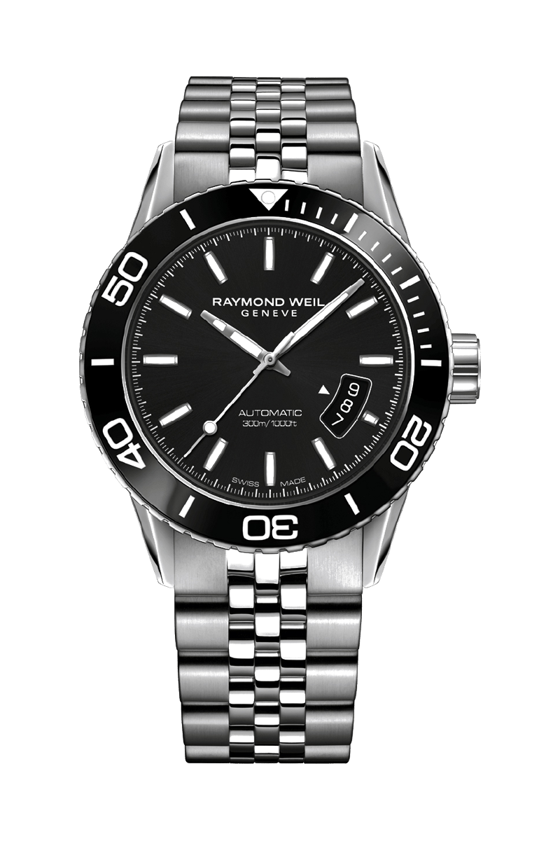 Freelancer Men’s Automatic Black Steel Diver Watch