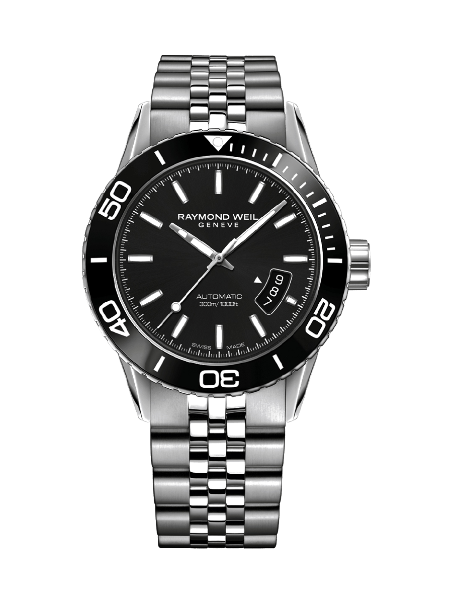 Freelancer Men’s Automatic Black Steel Diver Watch