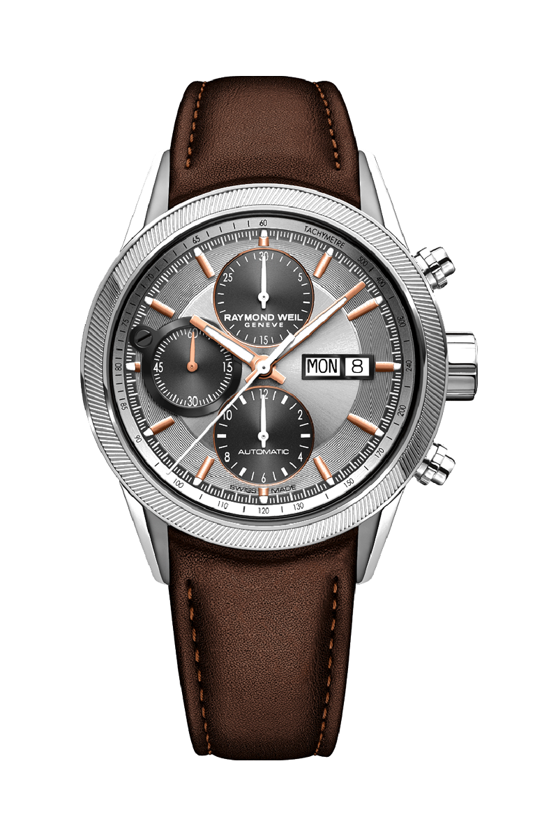 Freelancer Men’s Automatic Chronograph Steel Brown Leather Watch