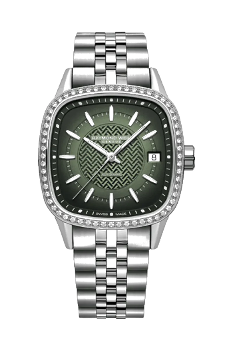 Raymond Weil Freelancer Automatic Cushion Green Dial Watches - Palladio Jewellers