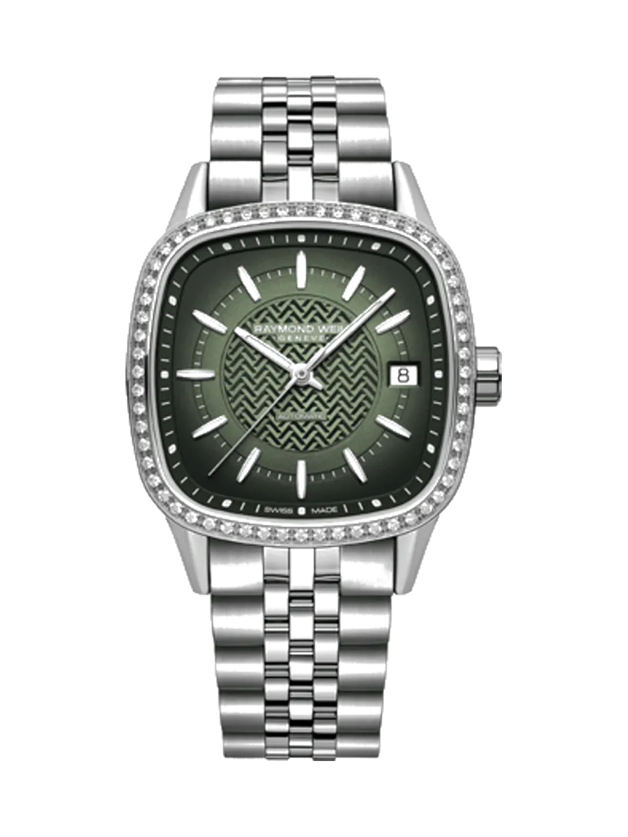 Raymond Weil Freelancer Automatic Cushion Green Dial Watches - Palladio Jewellers